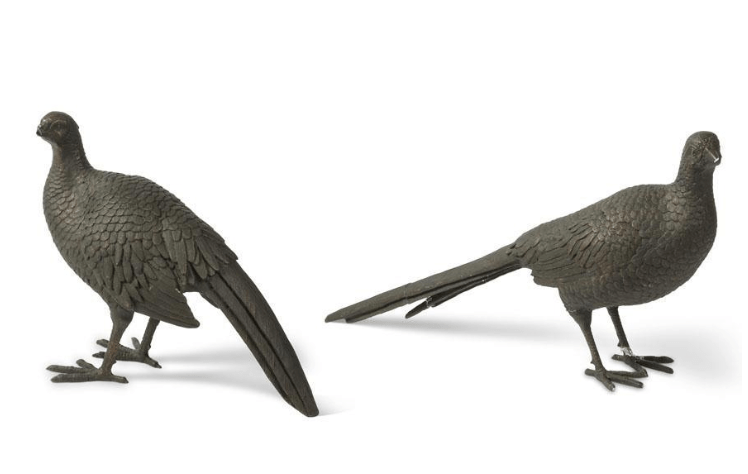 Set of 2 Resin Pheasants - K&K Interiors - Gaines Jewelers