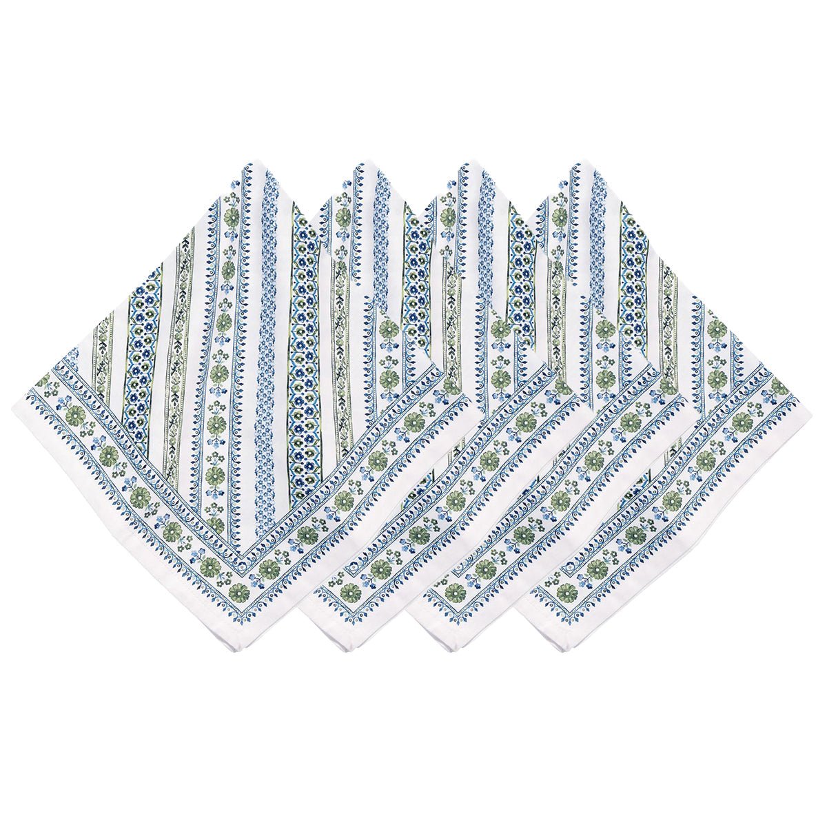Seville Stripe Napkin Set/4 - Green - Juliska - Gaines Jewelers