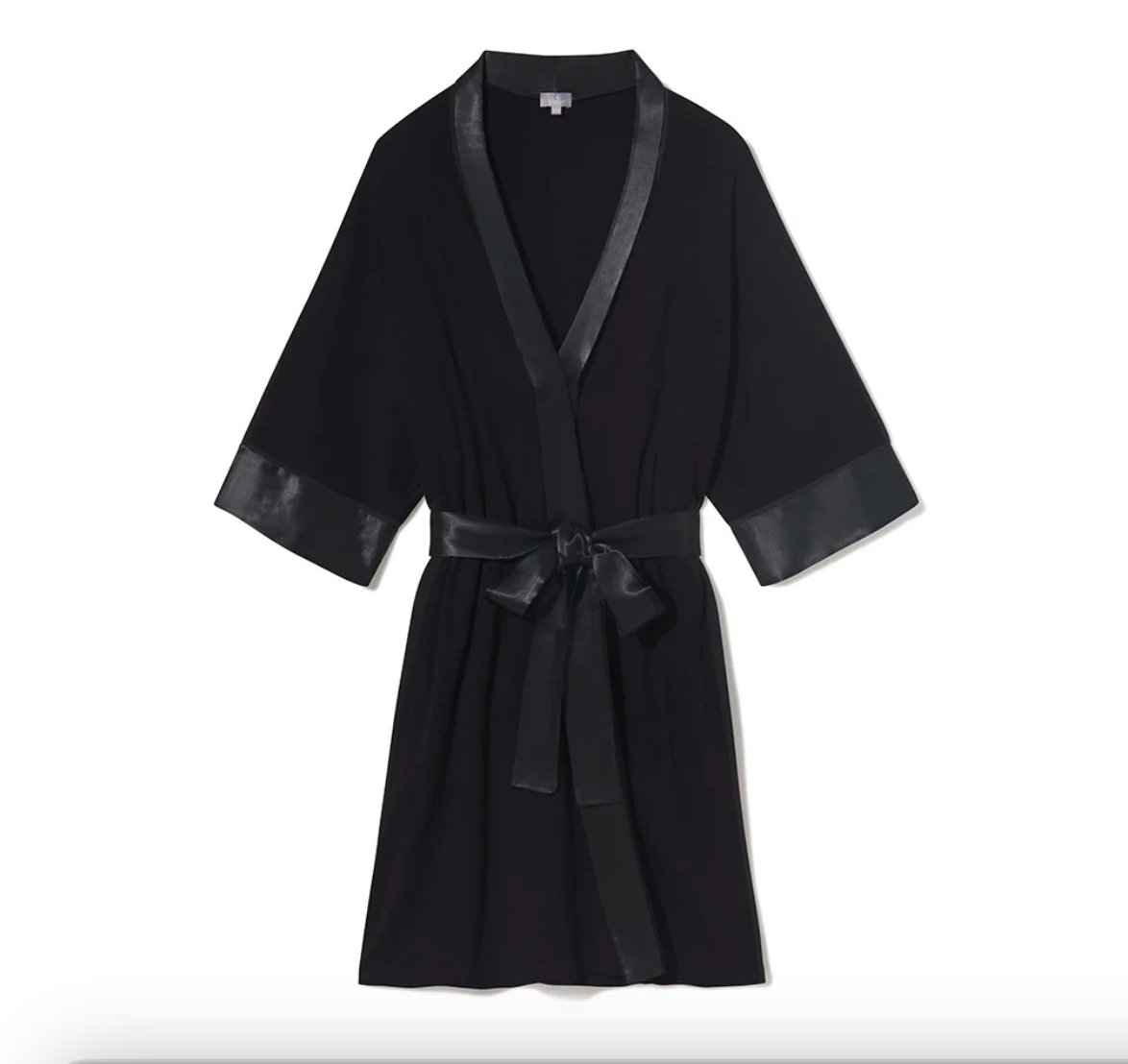 Shala Rib Knit Robe Black - PJ Harlow - Gaines Jewelers