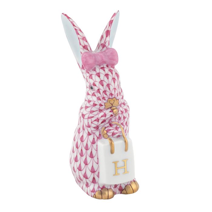 Shopping Bunny - Raspberry - Herend - Gaines Jewelers