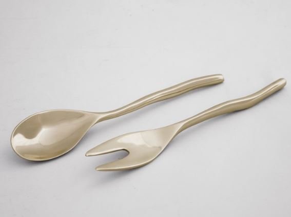SIERRA MODERN Maia Lg Salad Servers (Shiny Gold) - Beatriz Ball - Gaines Jewelers