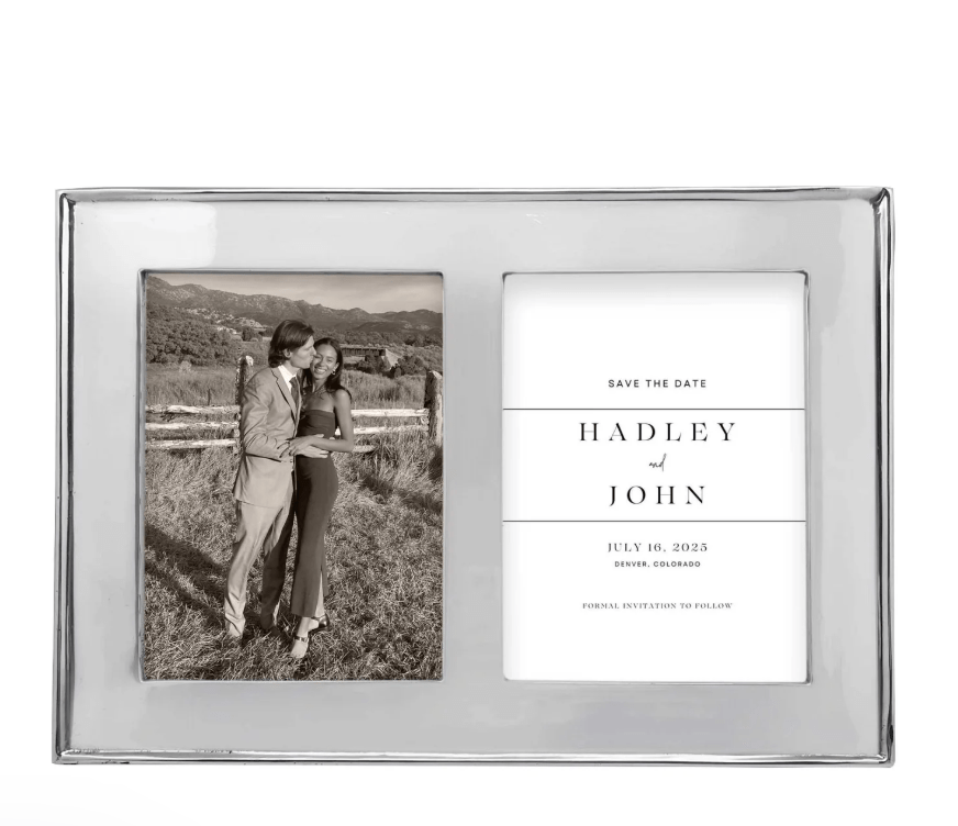 Signature 5x7 Engravable Double Frame - Mariposa - Gaines Jewelers