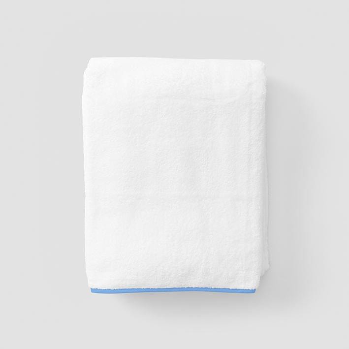 Signature Bath Towel - French Blue on White - Gaines Jewelers