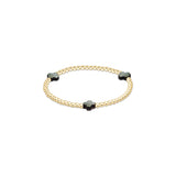 Signature Cross 3mm Gold Bracelet - Mother Of Pearl - Black Tahitian - Enewton - Gaines Jewelers