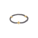 Signature Cross 4mm Pearl Dark Grey Bracelet - Gold - Enewton - Gaines Jewelers