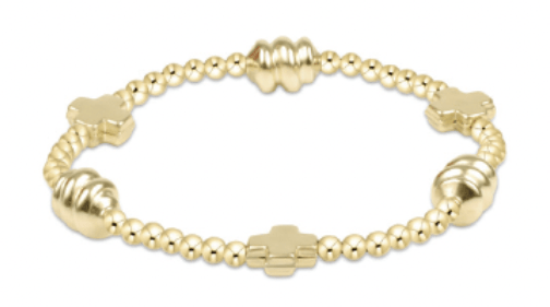 Signature Cross Admire Gold Pattern 3mm Bead Brace - Enewton - Gaines Jewelers