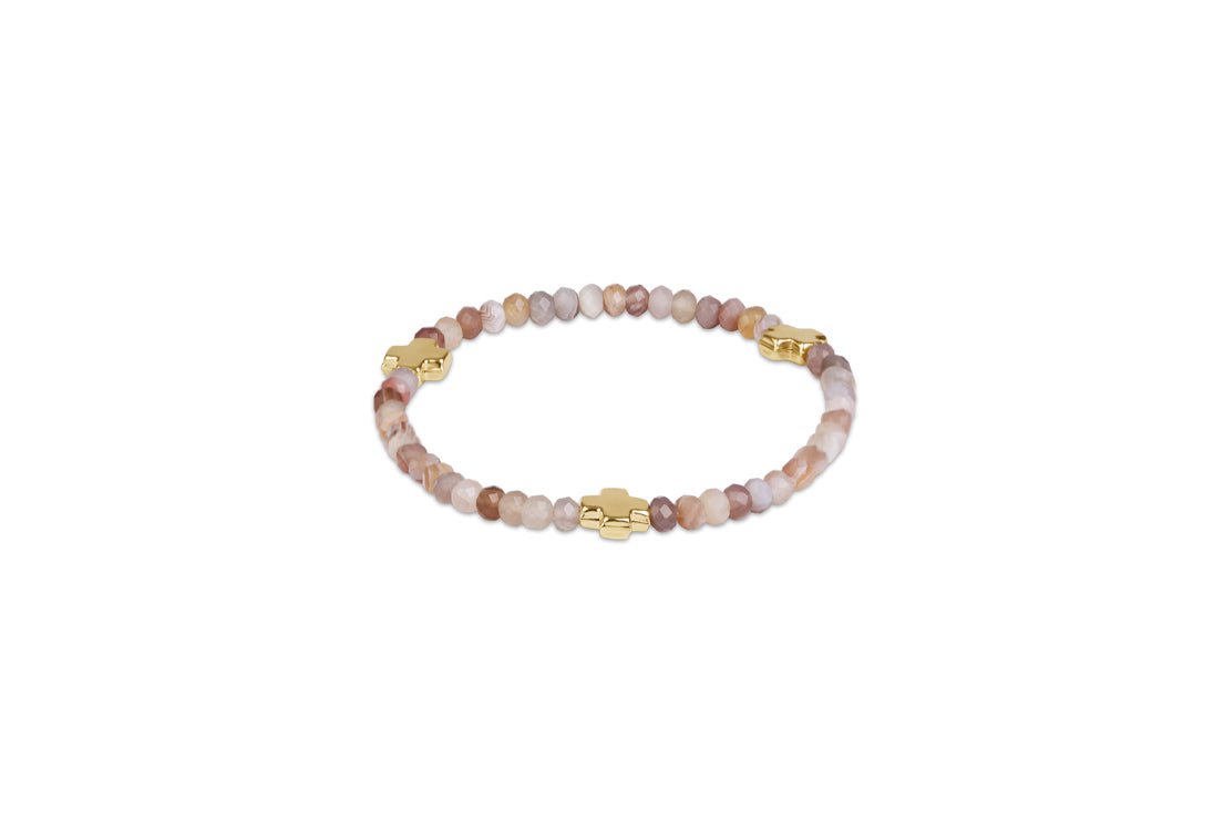 Signature Cross Gold 4mm Gemstone Bracelet - Botswana Agate - Enewton - Gaines Jewelers