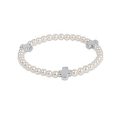 Signature Cross Pearl Pattern 4mm Bead Bracelet - Sterling - Gaines Jewelers