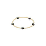 Signature Cross Small 2mm Gold Bracelet - Mother Of Pearl - Black Tahitian - Enewton - Gaines Jewelers