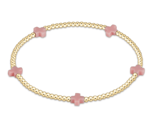 Signature Cross Small Gold Pattern 2mm Bracelet - enewton - Gaines Jewelers