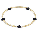 Signature Cross Small Gold Pattern 2mm - Navy - enewton - Gaines Jewelers