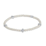 Signature Cross Small Pearl Pattern 3mm Bead Bracelet - Sterling - enewton - Gaines Jewelers