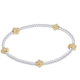 Signature Cross Small Sterling Mixed Metal Pattern 2mm Bead Bracelet - Gold - enewton - Gaines Jewelers