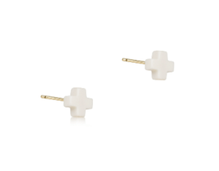 Signature Cross Small Stud - Off - White - enewton - Gaines Jewelers