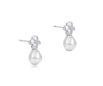 Signature Cross Sterling Stud - Pearl - enewton - Gaines Jewelers
