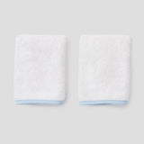 Signature Washcloths (pair) - Light Blue on White - Gaines Jewelers