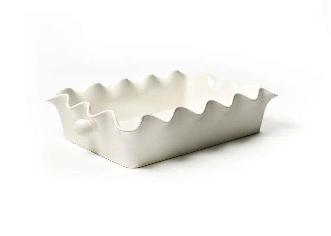 Signature White 14 Ruffle Casserole - Coton Colors - Gaines Jewelers