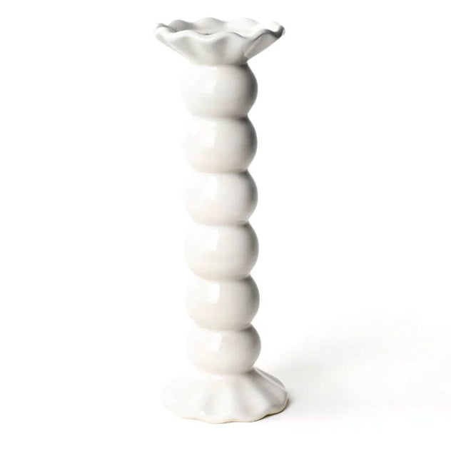 Signature White Large Ruffle Knobbed Candle Holder - Gaines Jewelers