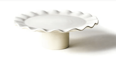 Signature White Ruffle 11" Cake Stand - Coton Colors - Gaines Jewelers