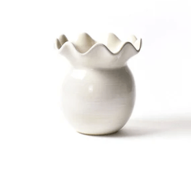 Signature White Ruffle Vase - Coton Colors - Gaines Jewelers