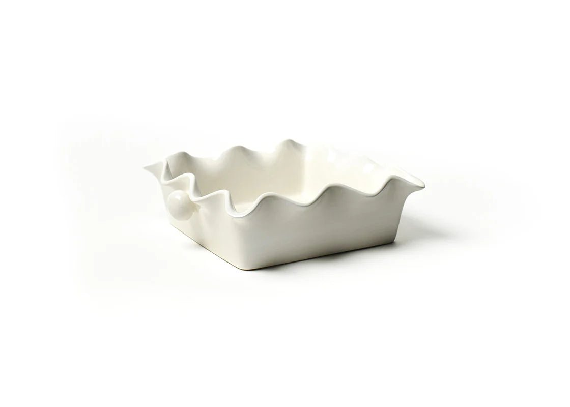 Signature White Square Ruffle Casserole - Coton Colors - Gaines Jewelers