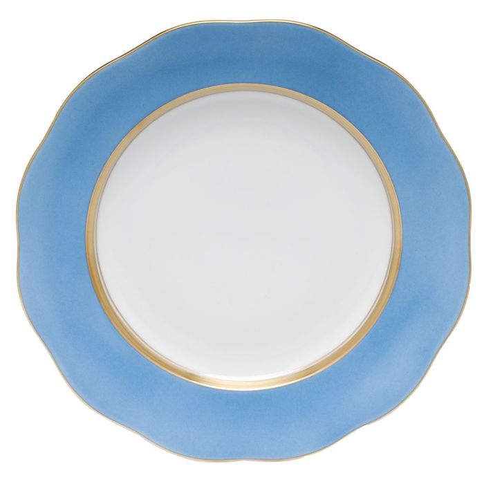 Silk Ribbon Dessert Plate - Cornflower - Herend - Gaines Jewelers