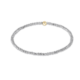 Silver Faceted Hematite 2mm Bead Bracelet - enewton - Gaines Jewelers