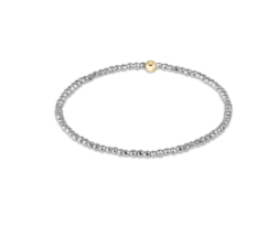 Silver Faceted Hematite 2mm Bead Bracelet - enewton - Gaines Jewelers