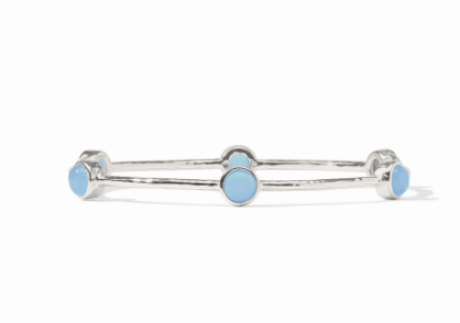 Silver Milano Luxe Bangle - Chalcedony Blue - M - Julie Vos - Gaines Jewelers
