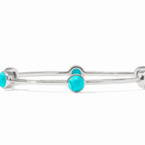 Silver Milano Luxe Bangle - Turquoise Blue - M - Julie Vos - Gaines Jewelers