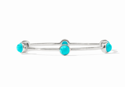 Silver Milano Luxe Bangle - Turquoise Blue - M - Julie Vos - Gaines Jewelers