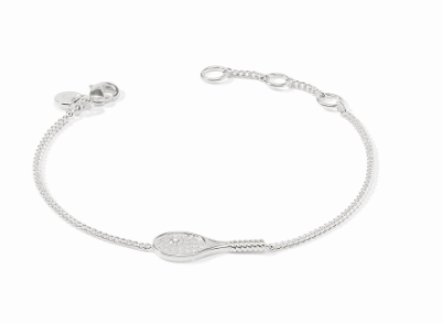 Silver Tennis Racquet Delicate Bracelet - Cubic Zirconia - OS - Julie Vos - Gaines Jewelers