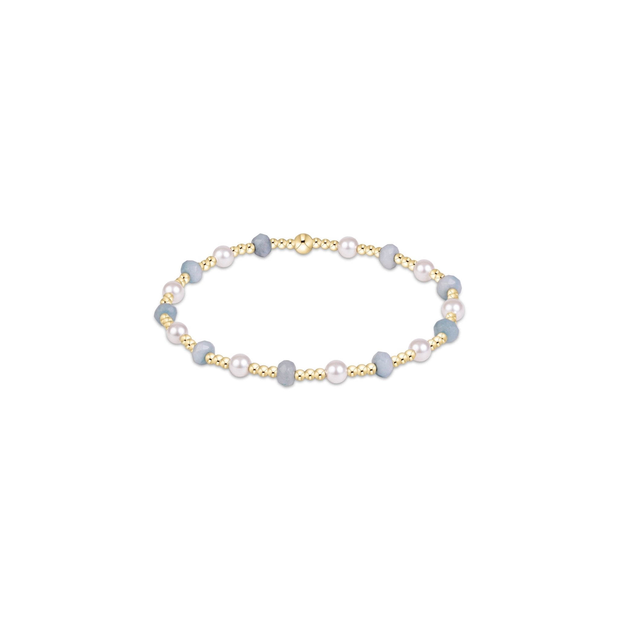 Sincerity Gemstone & Pearl 4mm Bracelet - Aquamarine - Enewton - Gaines Jewelers