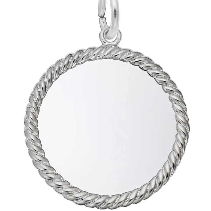 Small Blank Rope Charm - Sterling Silver - Rembrandt Charms - Gaines Jewelers