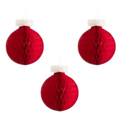 Small Classic Red Ornament Set of 3 - Hester & Cook - Gaines Jewelers