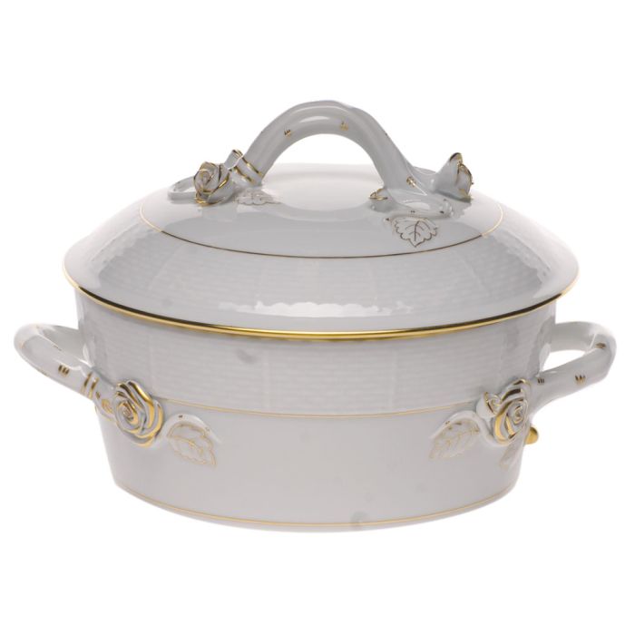 Small Covered Vegetable Dish Golden Edge - Herend - Gaines Jewelers