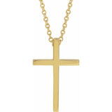 Small Cross Necklace 18" 14k Yellow Gold - Stuller - Gaines Jewelers
