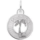 Small Florida Palm Tree with Pearl Ring Charm - Sterling Silver - Rembrandt Charms - Gaines Jewelers