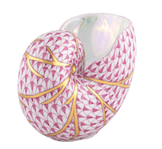 Small Nautilus in Raspberry - Herend - Gaines Jewelers