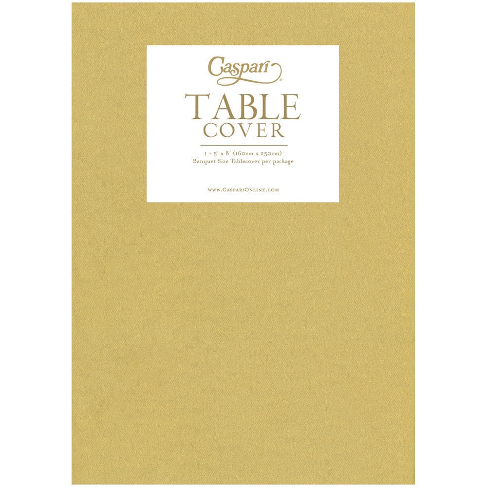 Solid Gold - Paper Linen Airlaid Tablecover 5.2'X8.2 - Caspari - Gaines Jewelers