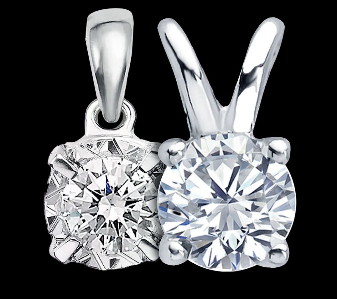 Solitaire lab diamond pendant 2.02ct in 14kt white gold by Essential Lab Diamonds - Gaines Jewelers