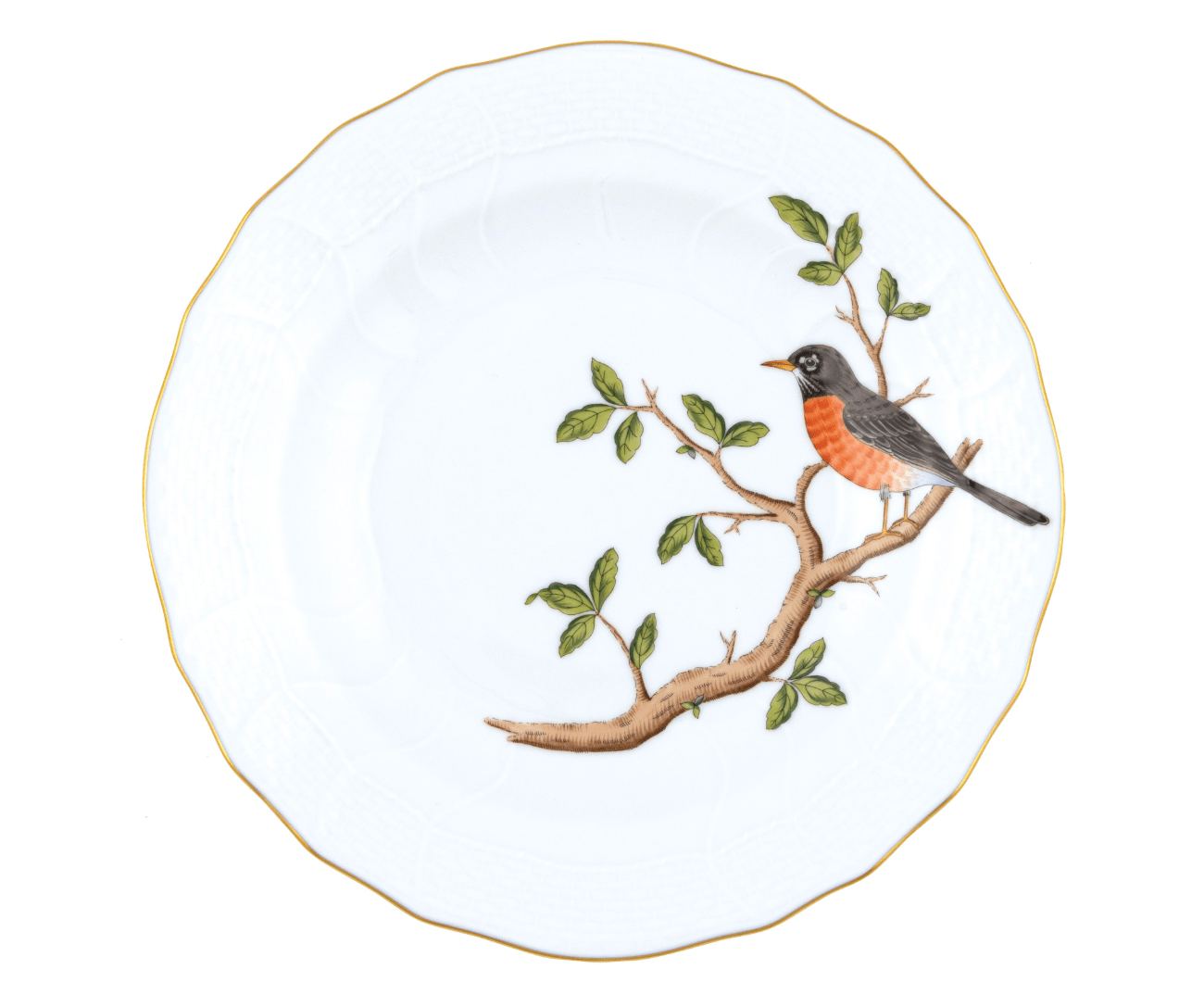 Songbird Robin Dessert Plate - Herend - Gaines Jewelers