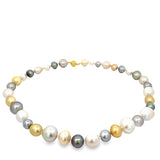 South Sea pearl necklace with multi colors 18" 18kt yellow gold by Mastoloni - Gaines Jewelers