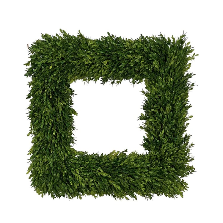 Square Boxwood Wreath 24" - Fig & Dove - Gaines Jewelers