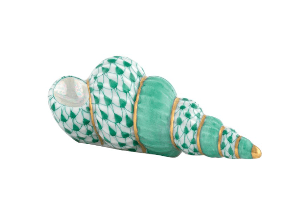Staircase Shell in Green - Herend - Gaines Jewelers