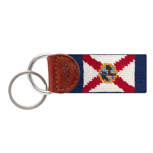 State of Florida Flag Needlepoint Key Fob - Gaines Jewelers