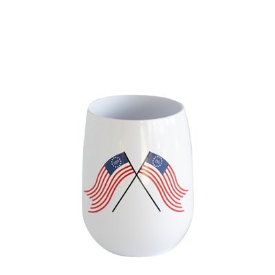 Stemless Wine 12 oz. - American Flag - Hester & Cook - Gaines Jewelers