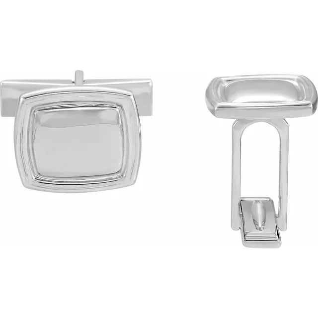 Sterling Silver 14x16 mm Square Cuff Links - Stuller - Gaines Jewelers