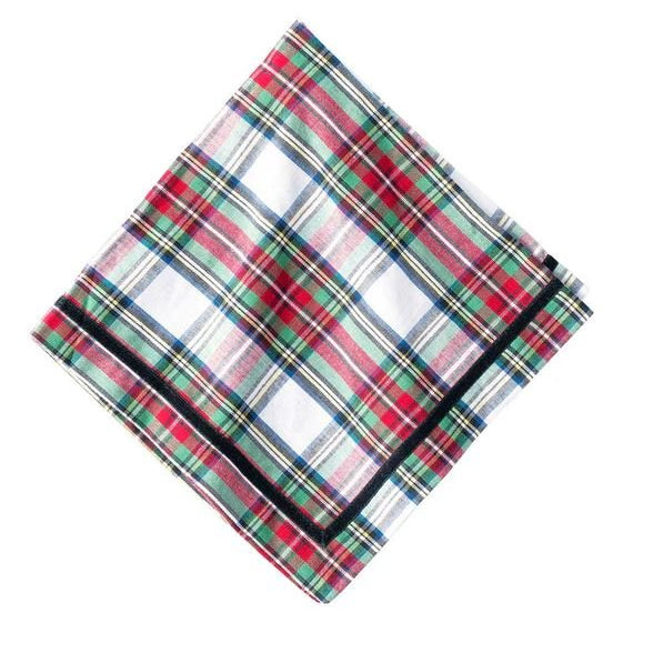 Stewart Tartan Velvet Trim Napkin - Juliska - Gaines Jewelers