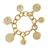 Susan Shaw - Gold Coin Charm Bracelet - Gaines Jewelers